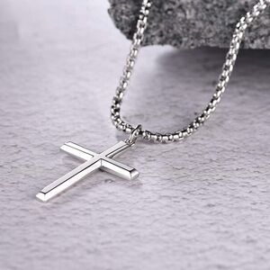✨New 925 Sterling Silver Cross with 24” Chain Necklace